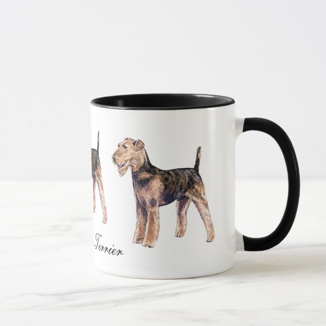 Caneca cerâmica de Airedale Terrier (Direita)