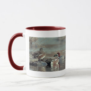 caneca cerâmica de assobio do pato americano selva