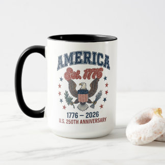 Caneca Cerâmica do 250º Aniversário dos EUA 1776-2026 Vin