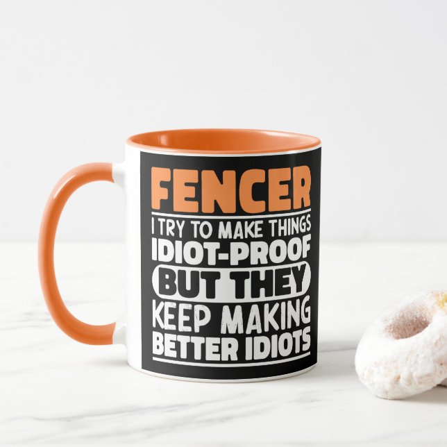 Caneca Cerceador Eu Tento Fazer as Coisas Engraçadas Dize (Com Donut)