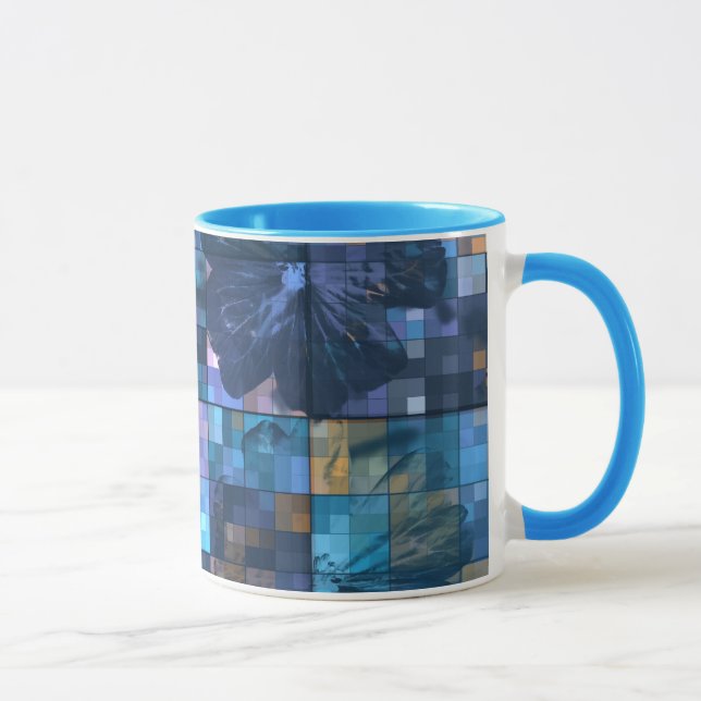 Caneca Cerceta e flor azul (Direita)
