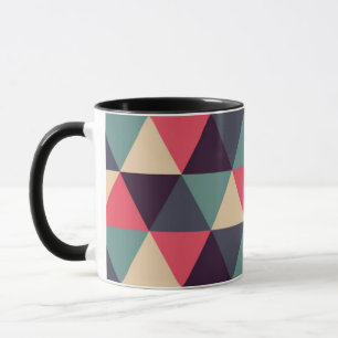 Caneca Cerceta e teste padrão cor-de-rosa do triângulo