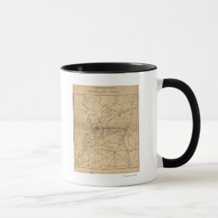 Caneca Cerco de Vicksburg - mapa panorâmico 2 da guerra