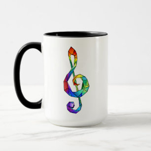 Caneca Cérebro de chave musical arco-íris