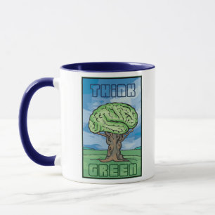 Caneca Cérebro do pense verde