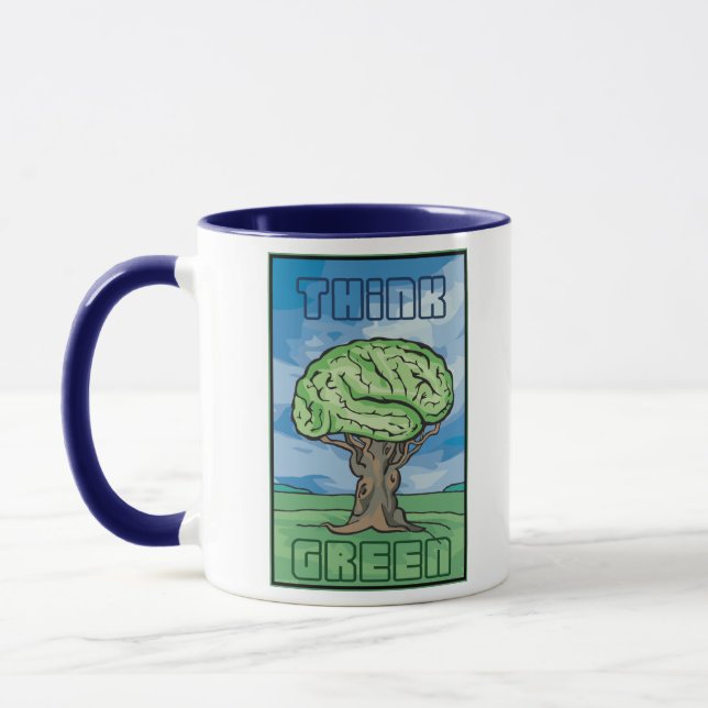 Caneca Cérebro do pense verde (Esquerda)