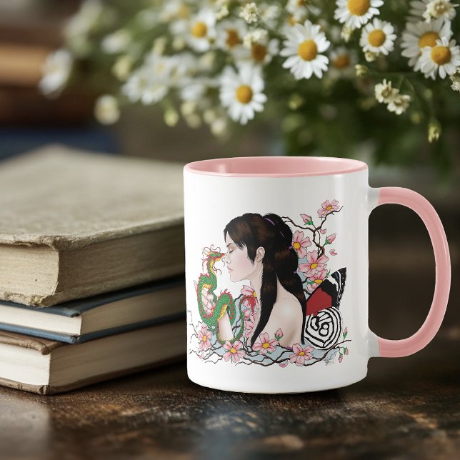 Caneca Cerejeiras Dragão Serenidade Fada Asiática (Criador carregado)