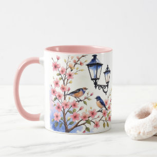 Caneca Cerejeiras e aves
