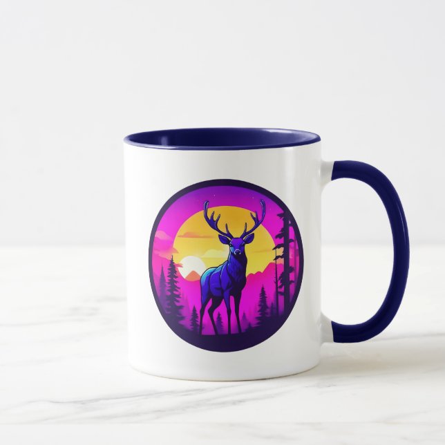 Caneca Cerf majestueux au crépuscule. (Direita)