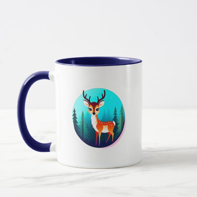 Caneca Cerf majestueux dans une forêt enchantée. (Esquerda)