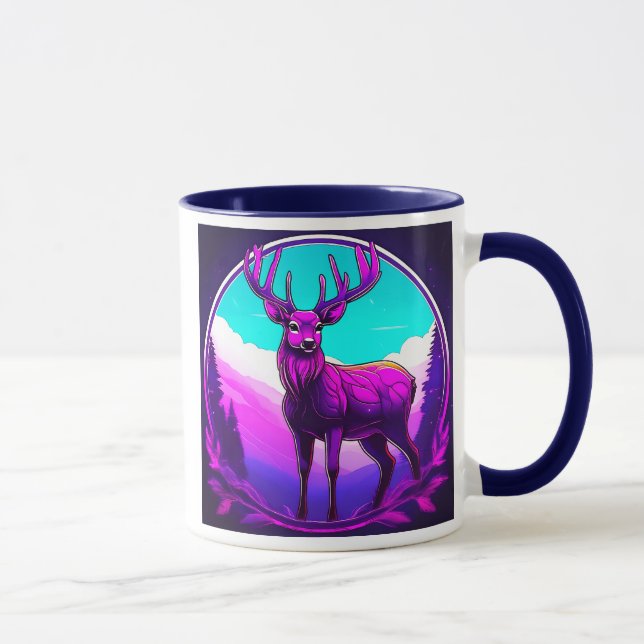 Caneca Cerf mystique dans un décor futuriste. (Direita)