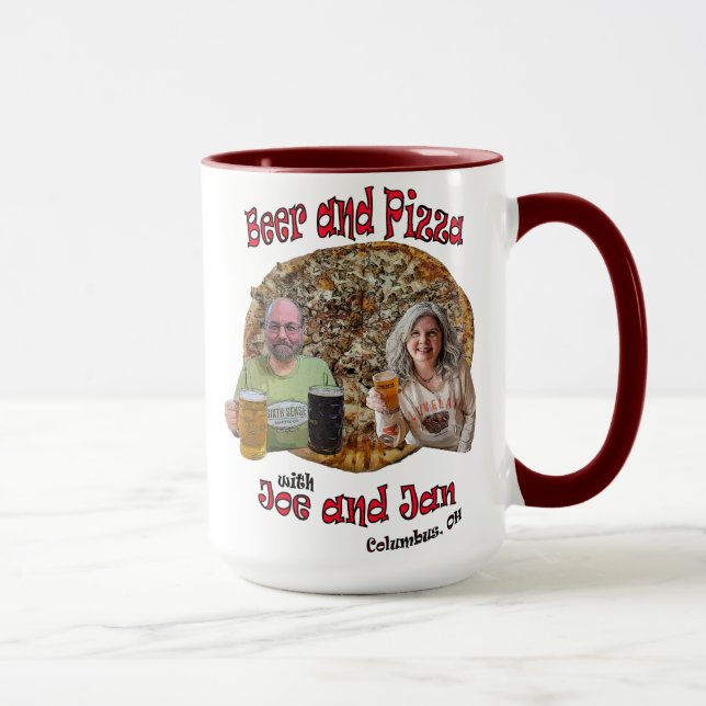 Caneca Cerveja e Pizza com Joe e Jan - Mug (Direita)