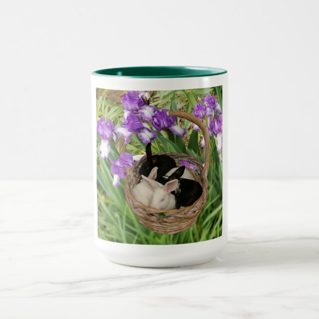 Caneca Cesto Adorável de Coelhinhos Bebês (Centro)