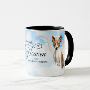 Caneca Céu de Anjo do Cão Basenji Personalizado Memorial