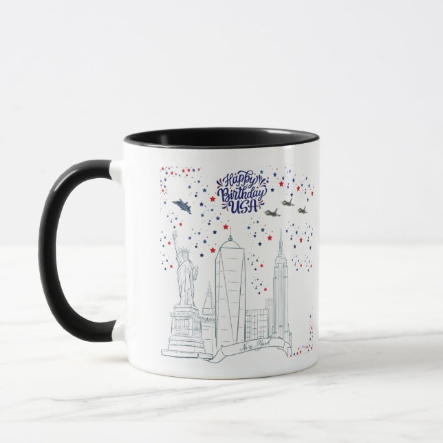 Caneca Céu de Chamas da Liberdade preto e branco (Esquerda)