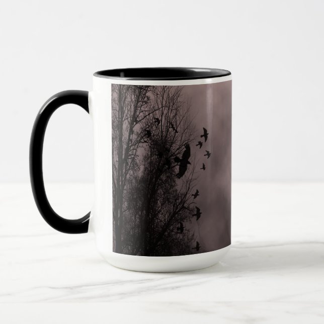 Caneca Céu Vermelho Sanguíneo Assaltado com Ravens (Esquerda)
