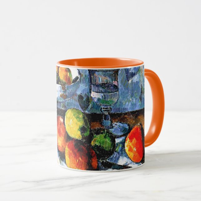 Caneca Cezanne - Compotier, Glass and Apple, (Frente Esquerda)