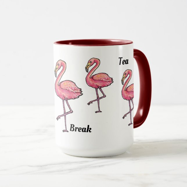 Caneca Chá de café quebrado rosa flamingo (Frente Esquerda)