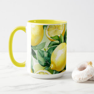 Caneca Chá de noiva moderno em azul limão com escrita flo