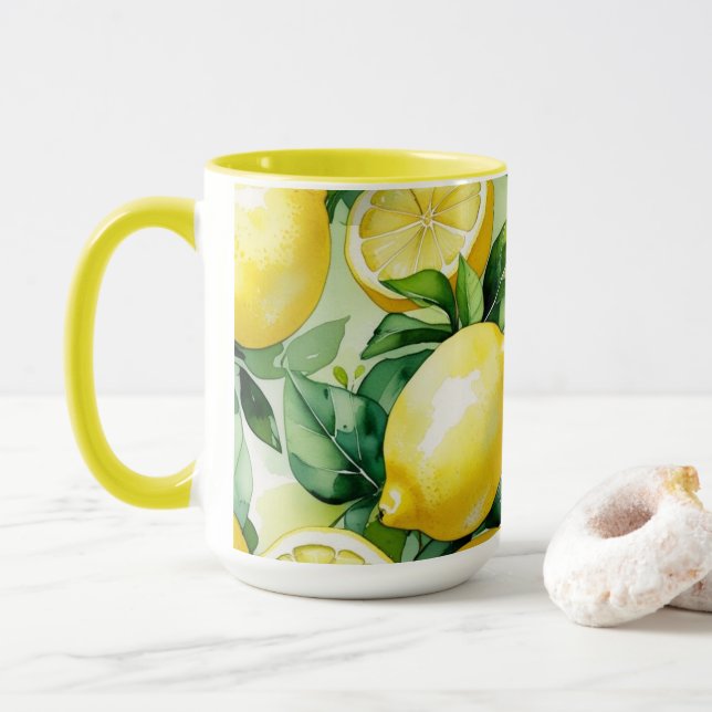 Caneca Chá de noiva moderno em azul limão com escrita flo (Com Donut)