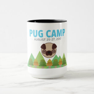 Caneca Chá do café do acampamento do Pug