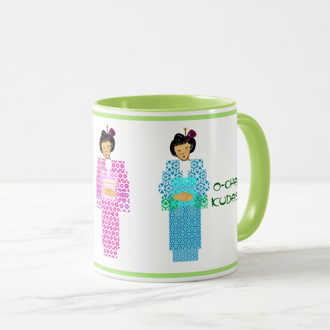 Caneca Chá verde por favor - Ocha kudasai (Frente Esquerda)