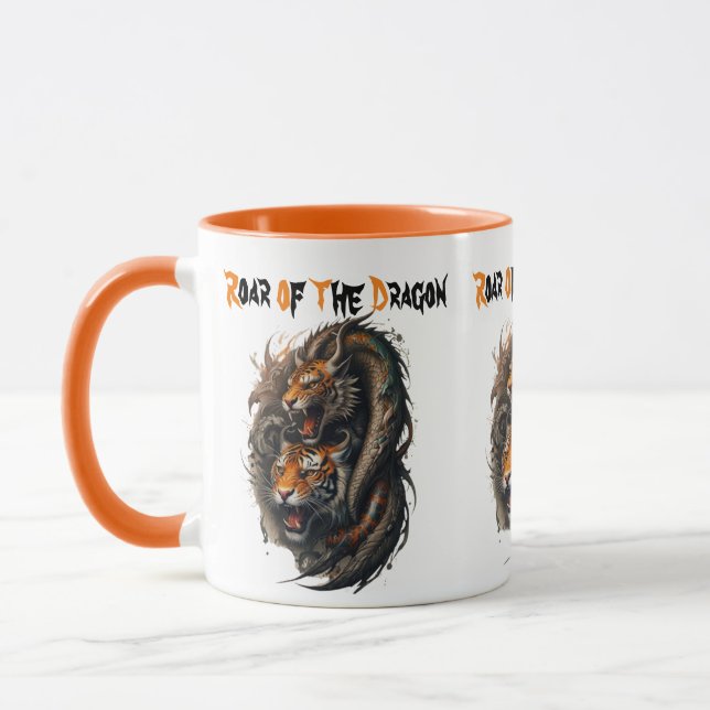 Caneca Chama de Raiva: Híbrido Tiger-Dragão (Esquerda)