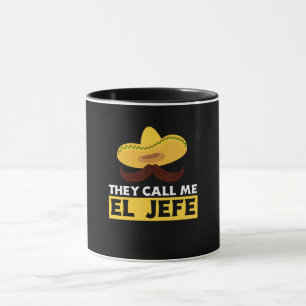 Caneca Chame-me Jefe Funny Mexicano Chef Cook Chefe Gift
