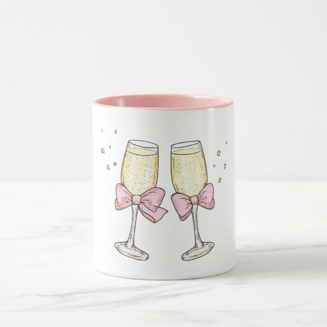 Caneca Champagne with Bows Cheers (Centro)