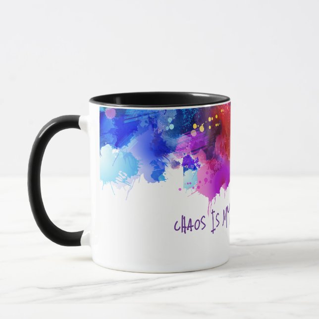Caneca Chaos É Minha Zona De Conforto - Abstrato Art Tee (Esquerda)