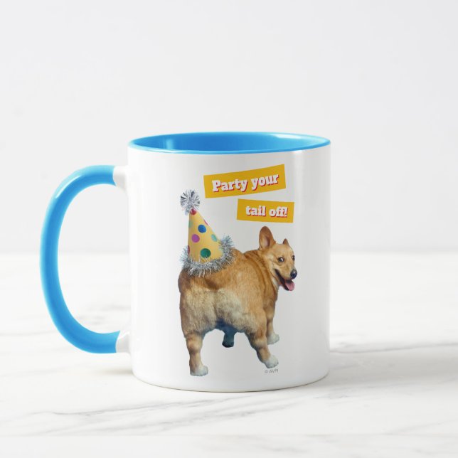 Caneca Chapéu de Aniversário Bumbum de Corgi (Esquerda)