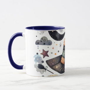Caneca Chapéu de Bruxa Caprichoso e Magia Celestial