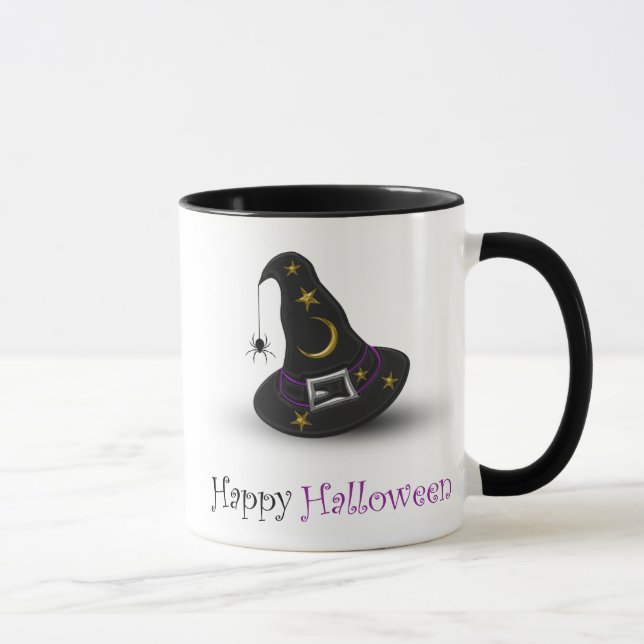 Caneca Chapéu de Bruxa de Halloween com Aranha - Mug (Direita)