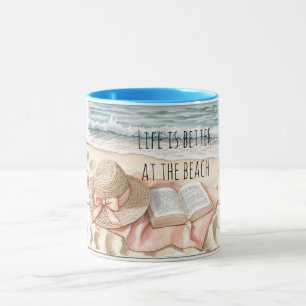 Caneca Chapéu de Fita de Verão de Praia Pêssego Madeira B