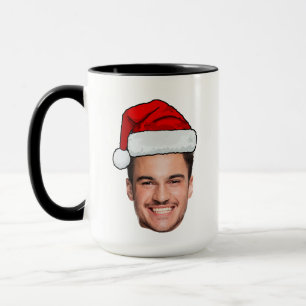 Caneca Chapéu de Papai Noel com Foto Personalizada de Nat