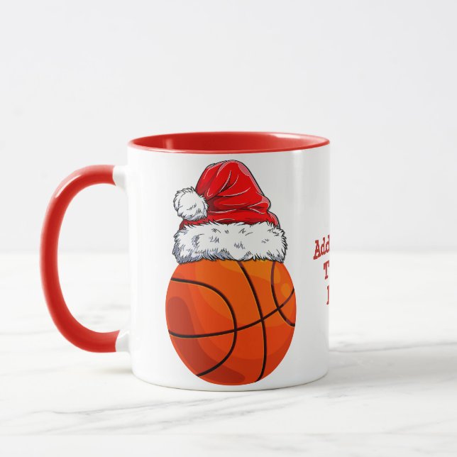 Caneca Chapéu de Papai Noel de Basquete Natal festa de Na (Esquerda)