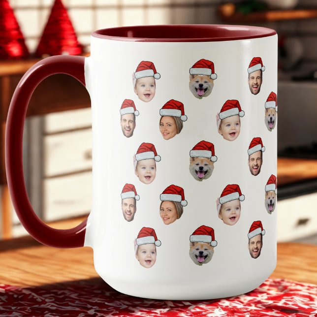 Caneca Chapéu de Papai Noel Personalizado com Rosto da Fa (Criador carregado)