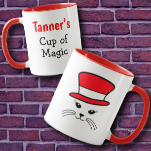 Caneca Chapéu de Pequeno Gato de Neve Personalizável