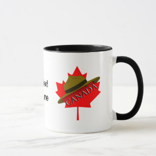 Caneca Chapéu Montado Canadiano no Folha Vermelho do Mapl
