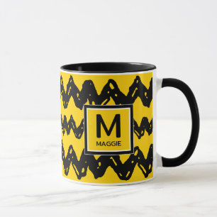 Caneca Charlie Brown Zig Zag Adicione seu nome inicial