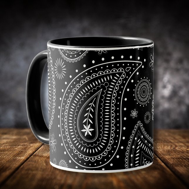 Caneca Charme Clássico Preto E Branco (Criador carregado)