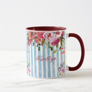 CANECA CHARMING WATERCOLOR NAME ELEGANTE FLORAL MUG