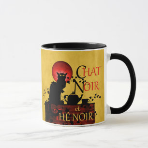 Caneca Chat Noir et Thé Noir, Black Cat Tea