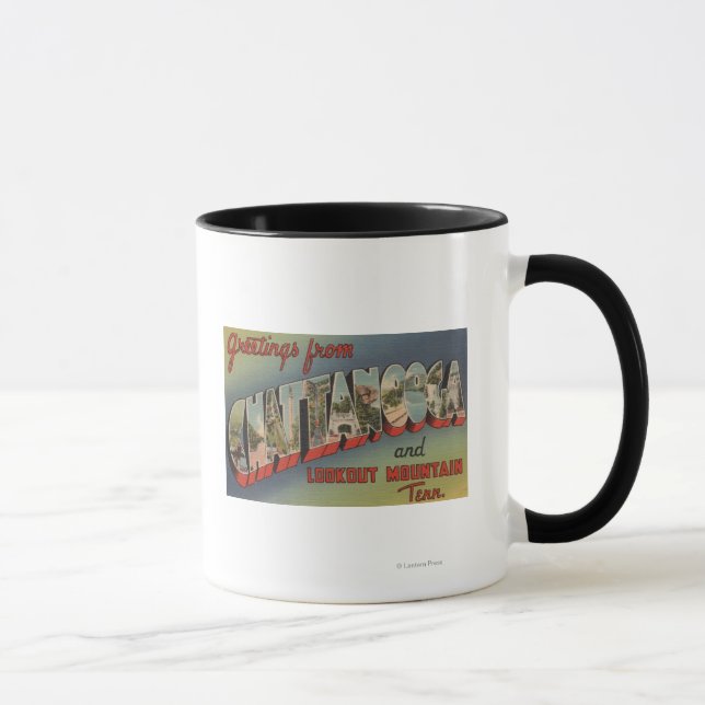 Caneca Chattanooga, Tennessee - Cenas com Letras Grandes (Direita)