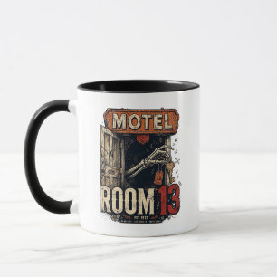 Caneca Chave 13 Estética de Terror Assombrada Ilustração