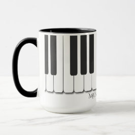 Caneca Chave de ebono de texto personalizado e de marfim