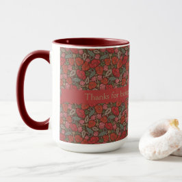 Caneca Chave Velha Steampunk Vitoriana Vermelha Papoulas