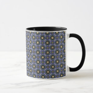 Caneca Chávena MUG Jimette Desenho azul sobre preto