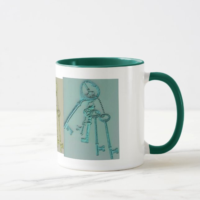 Caneca Chaves de esqueleto coloridas (Direita)