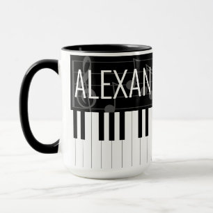Caneca Chaves de Piano com Nome